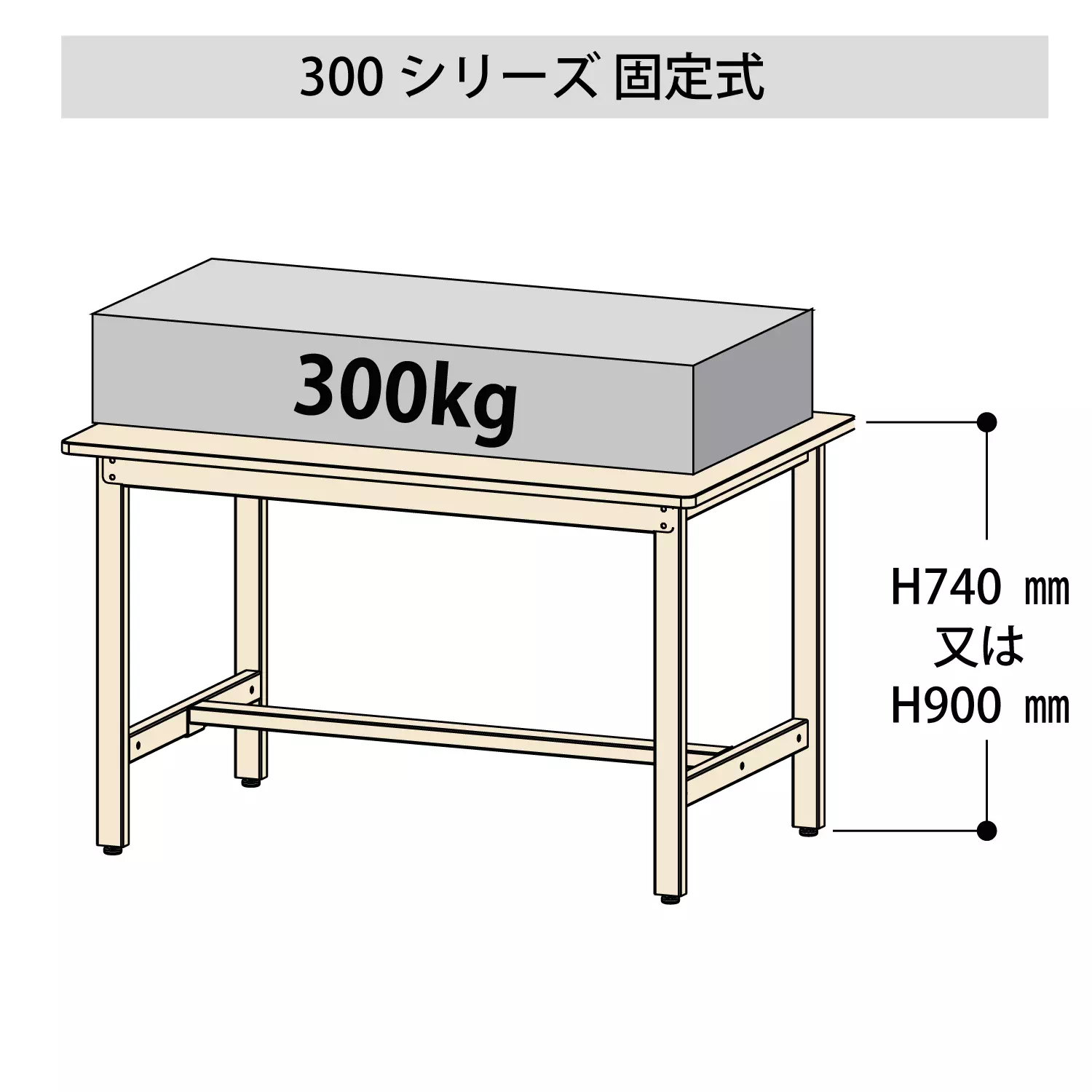 300シリーズ 固定式 H740mm